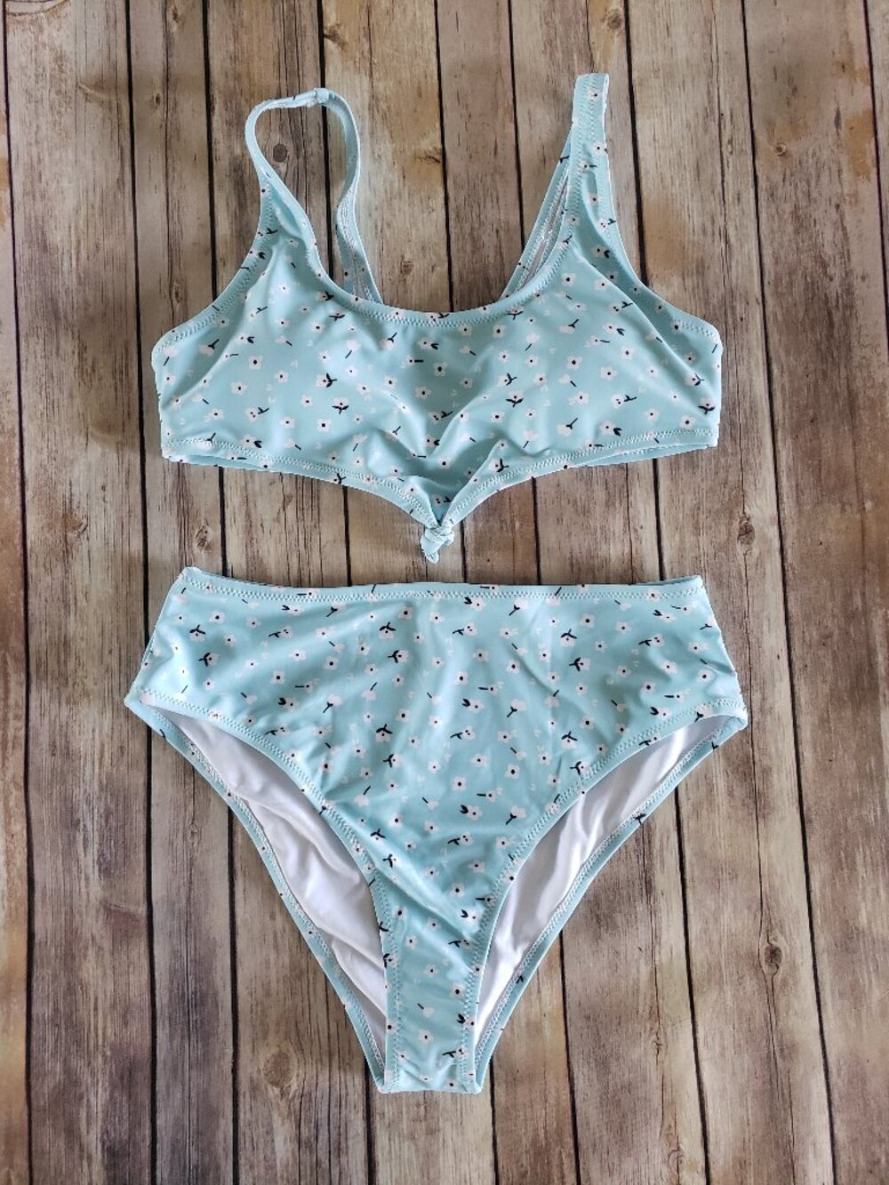 Unknown Brand Blue Bikini Top And Bottoms Size M